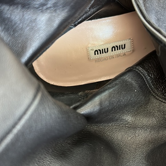 Miu Miu Suede Boots with Rhinestone Heel - Picture 6 of 7